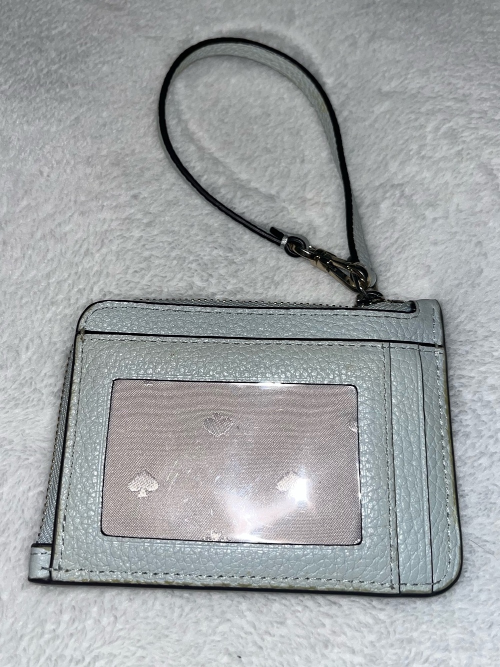 kate spade light blue Pebbled Leather Wristlet Card Case - Picture 2 of 3